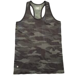 Athleta Racerback Tank, Black Gray Camo, Women's Size Medium